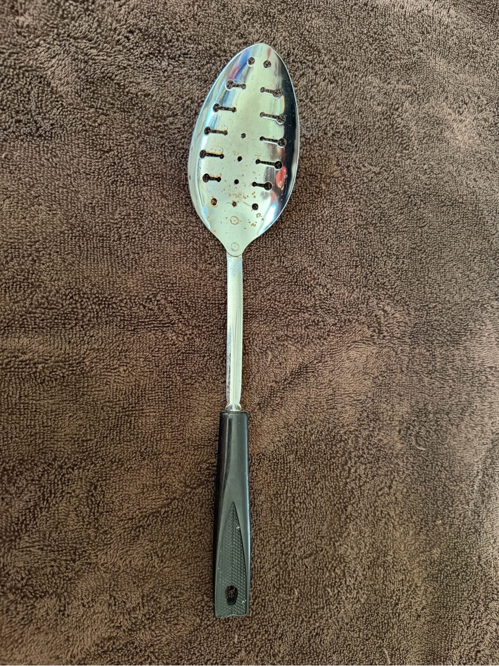 Ecko Unlimited Stainless Steel Slotted Serving Spoon with Black Handle